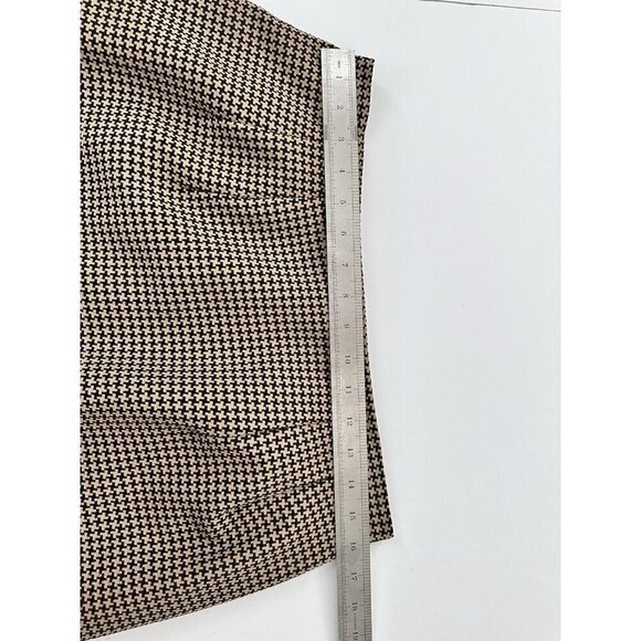 Blacker Brown Beige Houndstooth Tweed Pocket Jacket & Skirt Suit Set Sz 14W - Picture 10 of 12